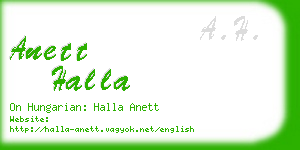 anett halla business card